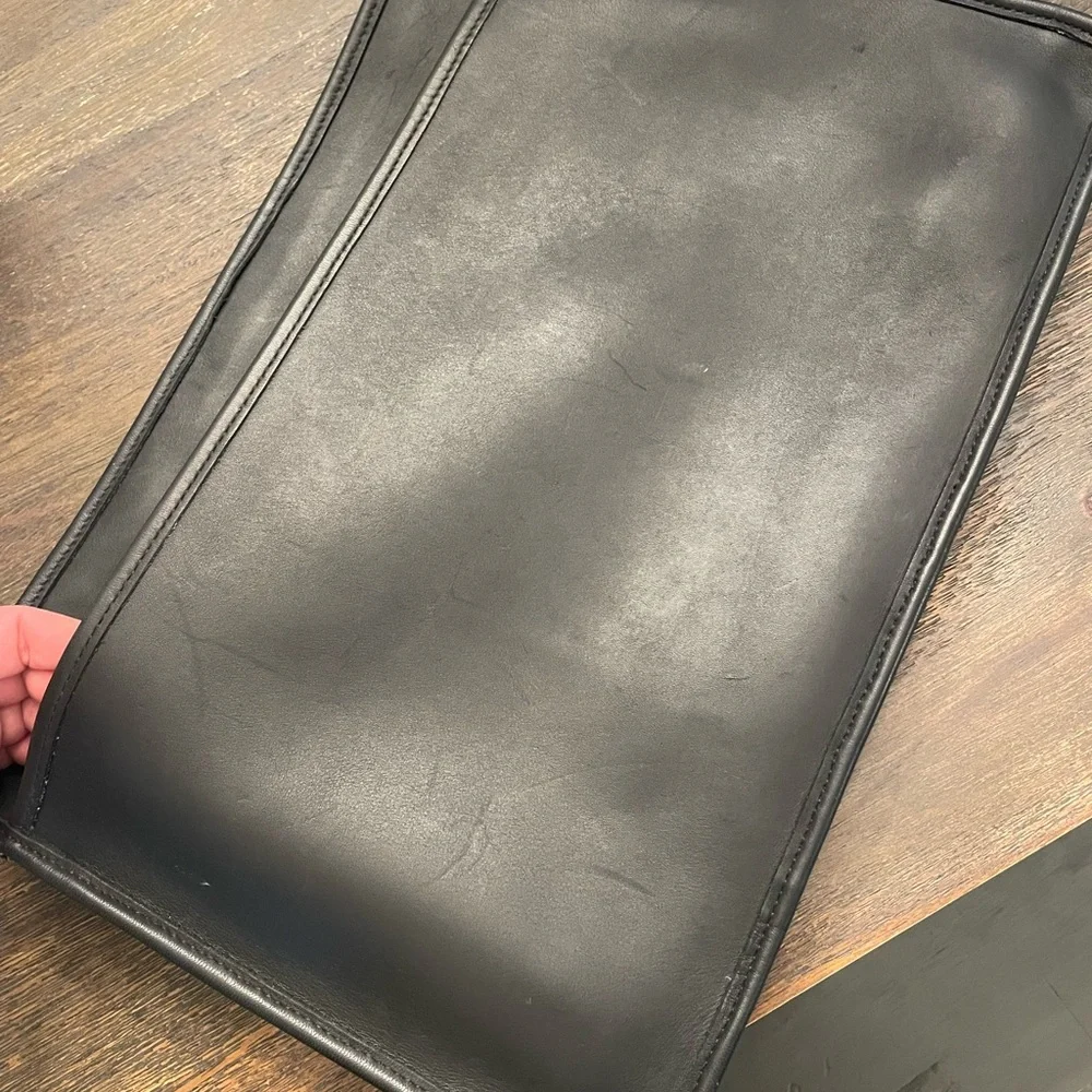 XL vintage Coach zip portfolio leather document laptop bag 5225 black - Picture 9 of 10